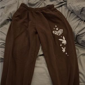 Brown playboy joggers size M